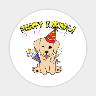 Party Animal Golden Retriever Magnet